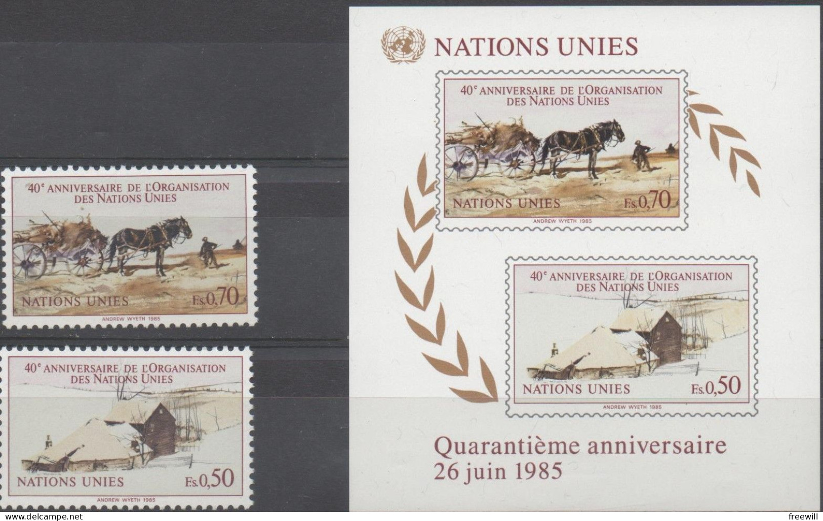 Quarantième Anniversaire De L' ONU 1985 XXX - Blocks & Sheetlets