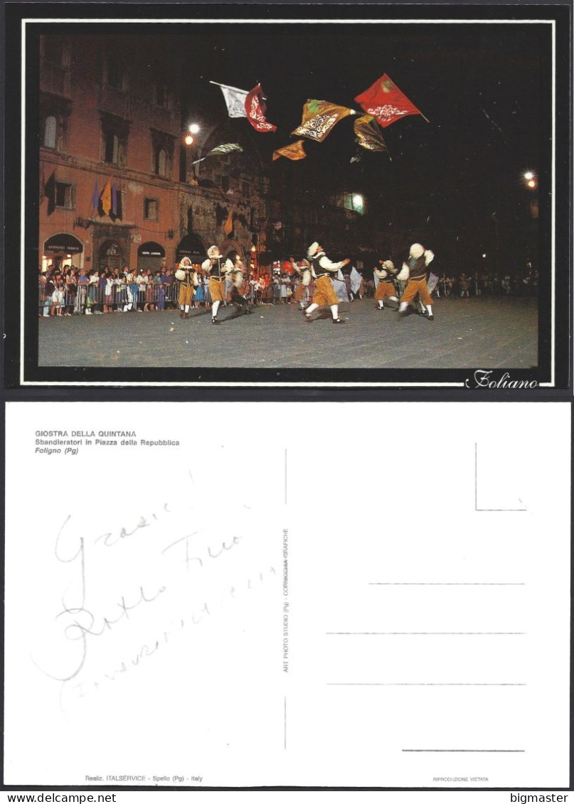 Cartolina Illustrata Foligno - La Giostra - Foligno