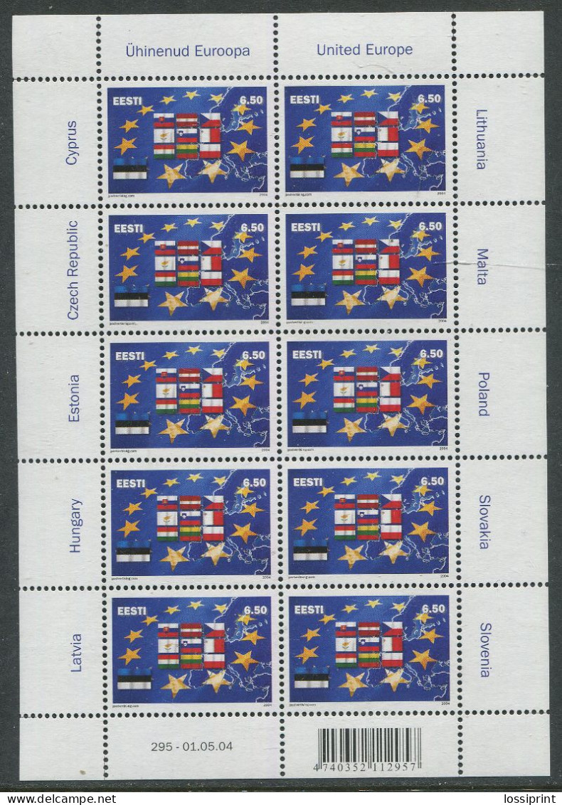 Estonia:Unused Sheet United Europe 2004, MNH - Estonie