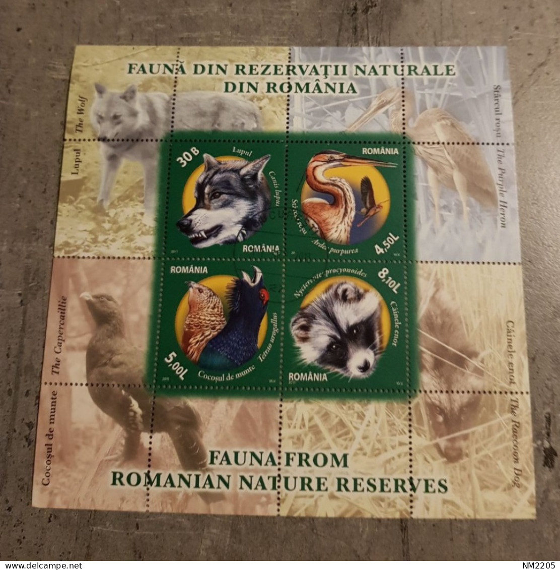 ROMANIA FAUNA FROM ROMANIAN NATURE RESERVES SHEET USED - Used Stamps