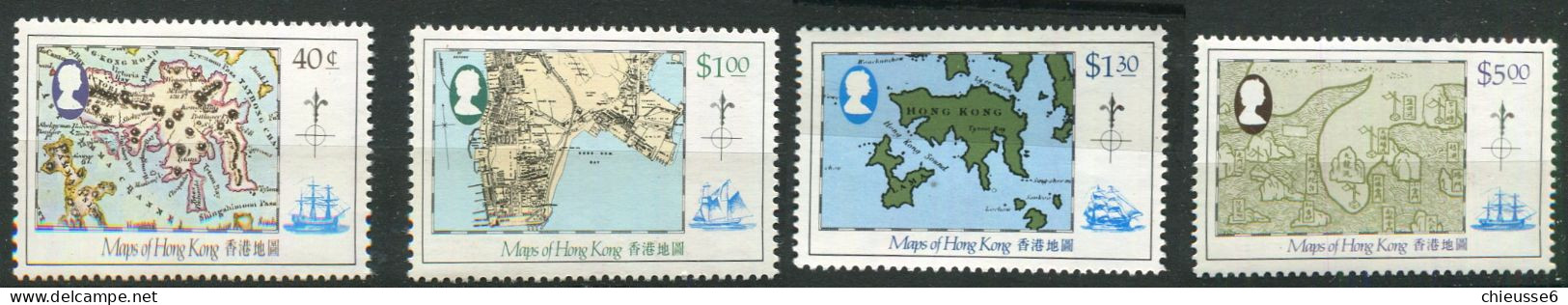 Hong Kong ** N° 421 à 424 - Cartes De Hong Kong - 1941-45 Japanese Occupation