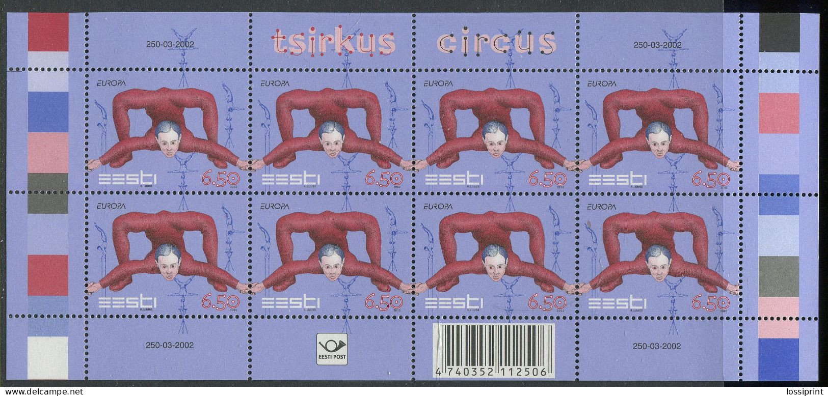 Estonia:Unused Sheet EUROPA Cept 2002, Circus, MNH - Estonie