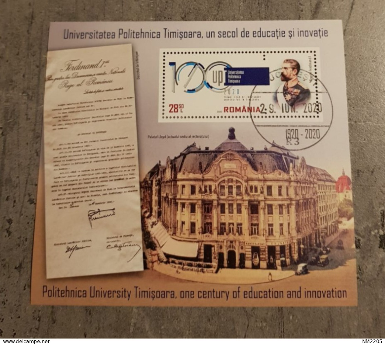 ROMANIA POLITEHNICA UNIVERSITY TIMIȘOARA ONE CENTURY OF EDUCATION AND INNOVATION MINIATURE SHEET USED - Used Stamps