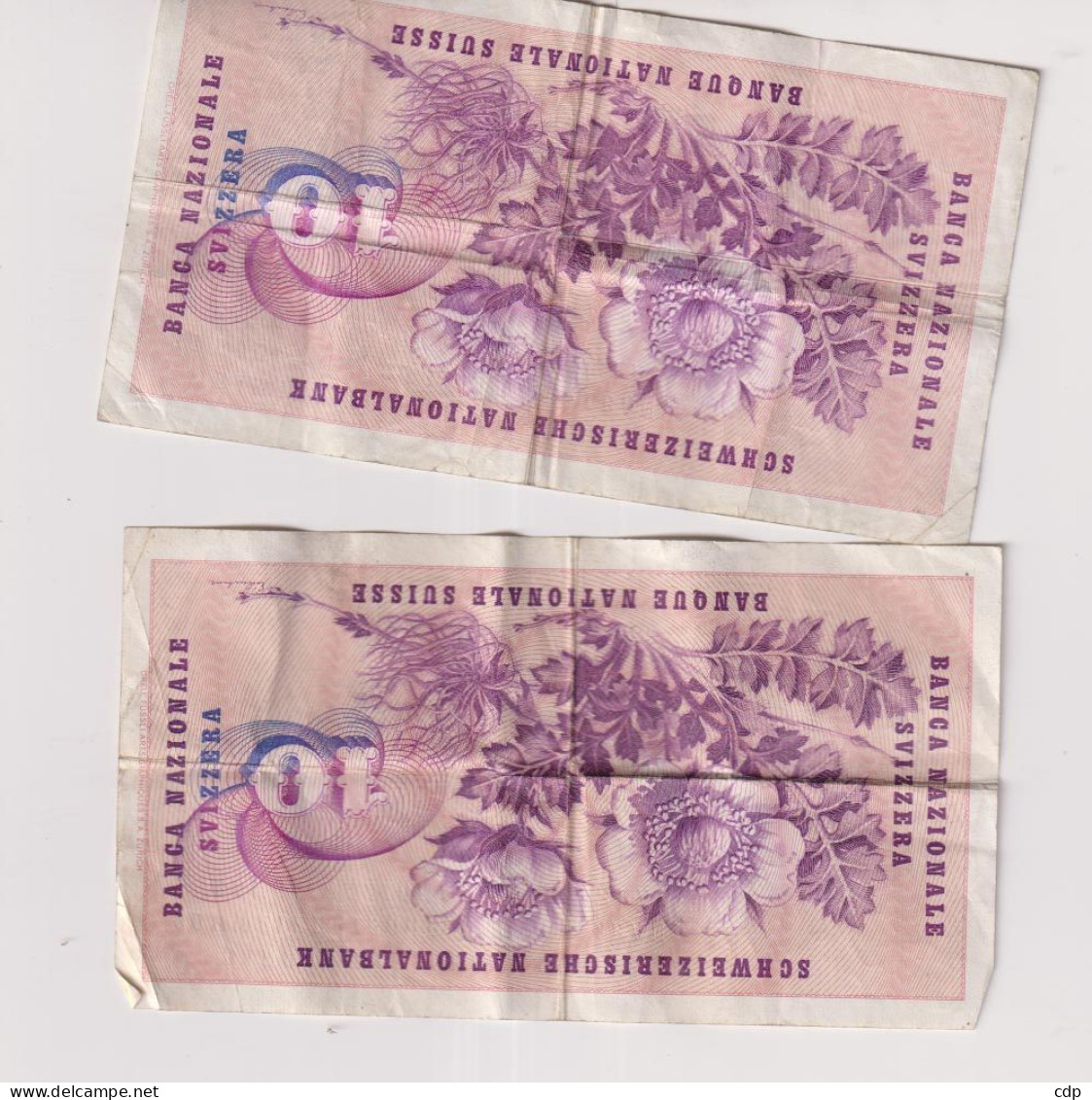 Lot 2 Billets Suisse  10 Francs  1972 - Schweiz