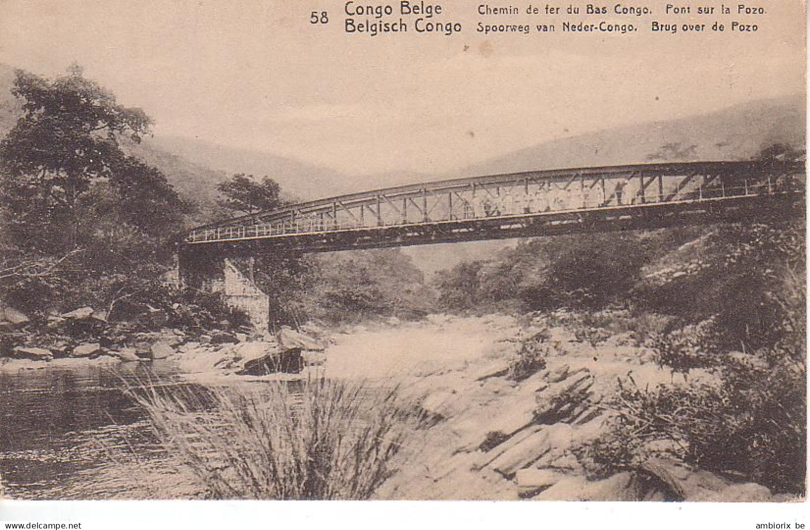 Etier Postal Congo Neuf N° 42 - 58 - Chemin De Fer Du Bas Congo - Pont Sur La Pozo - Interi Postali