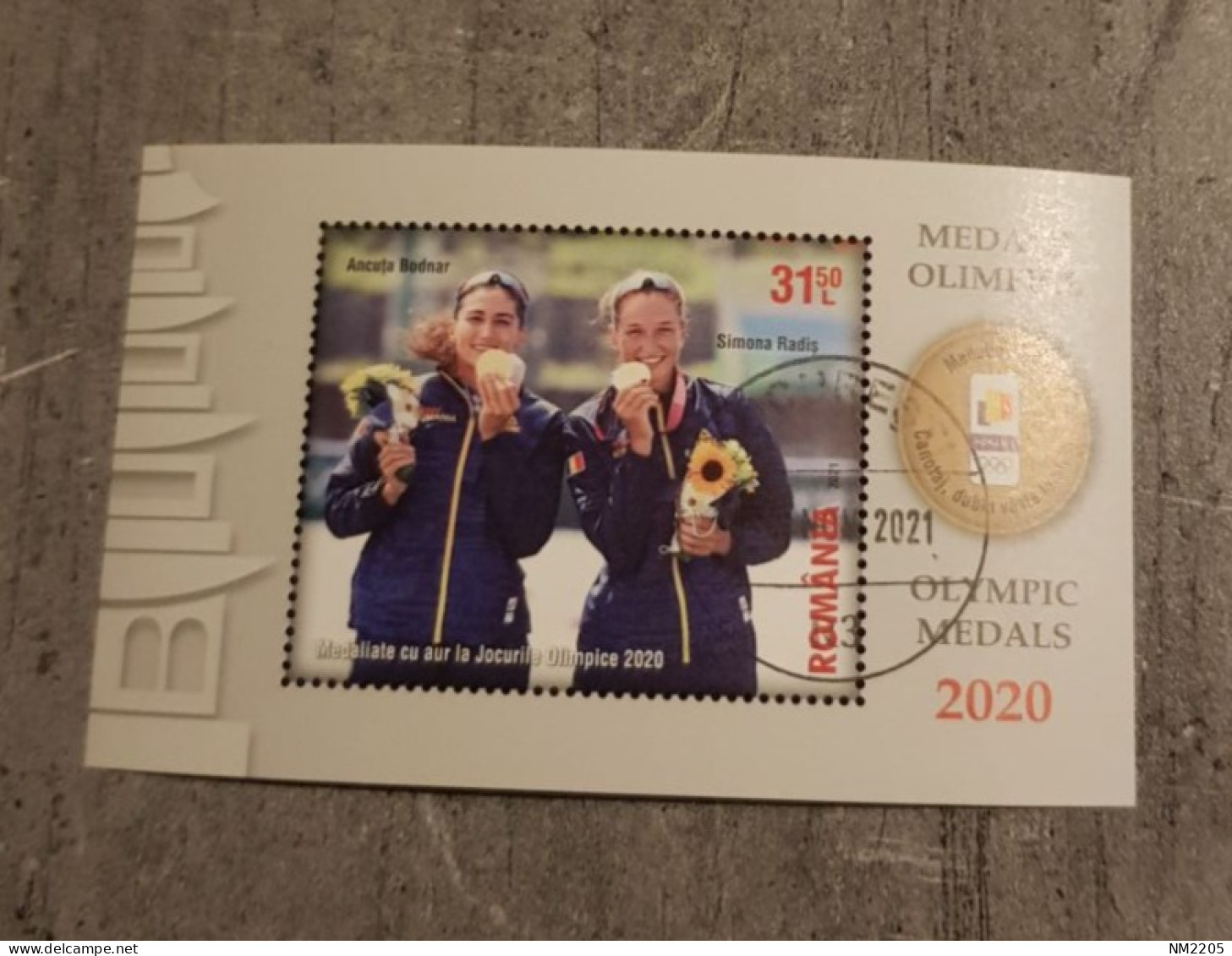 ROMANIA OLYMPIC MEDALS BLOCK USED - Oblitérés