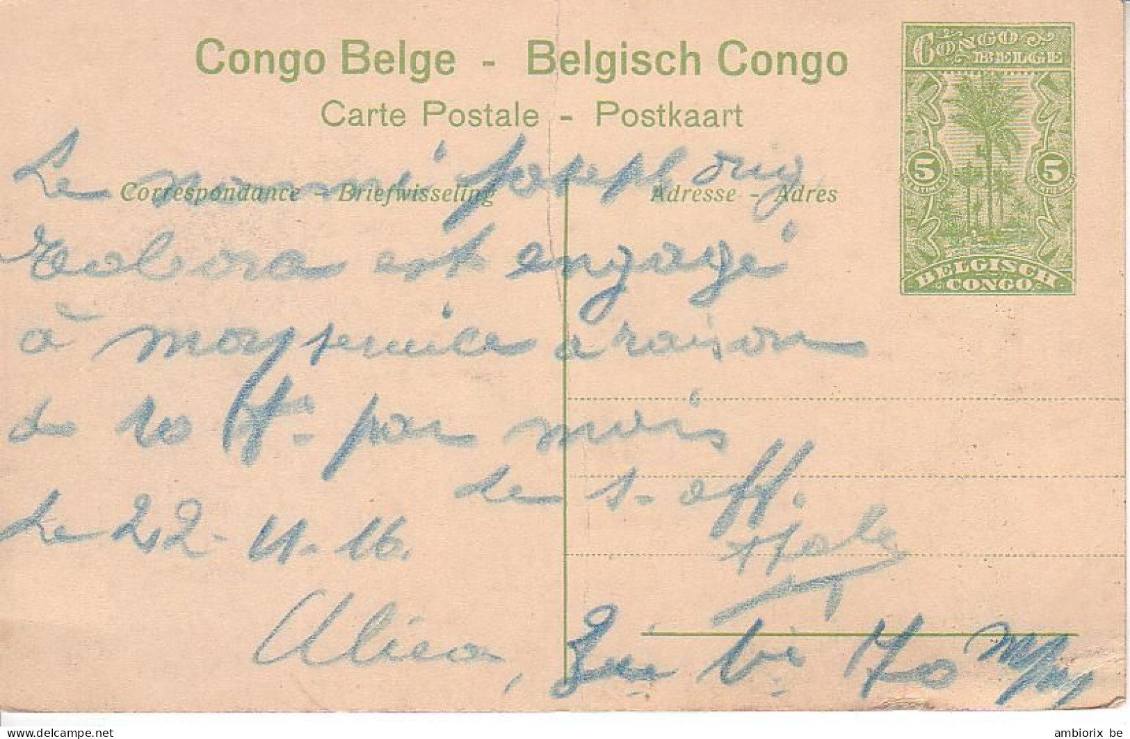 Etier Postal Congo écrit Mais Non-oblitéré N° 42 - 19 - Emballage De Poisson Sec Dans Le Mayumbe - Stamped Stationery