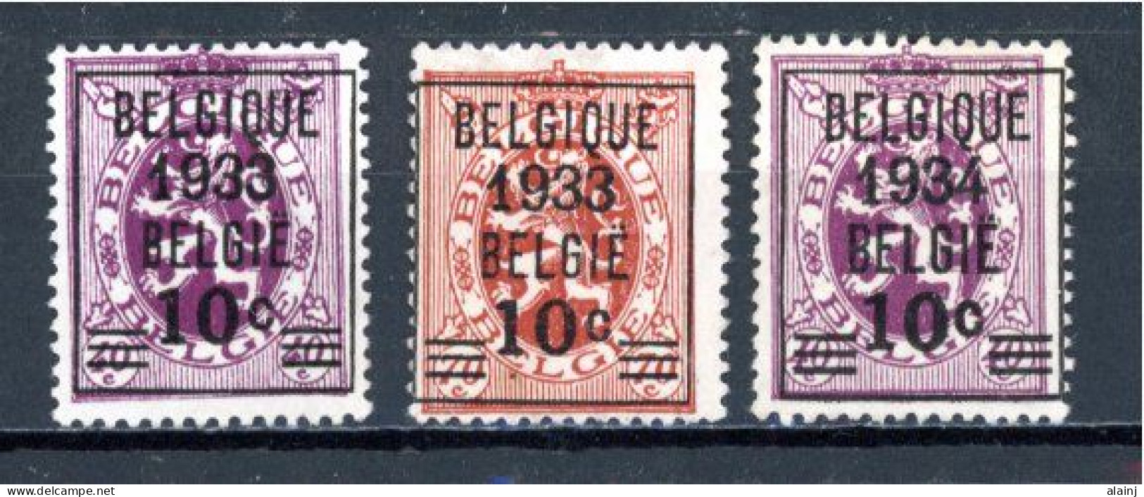 BE   375A - 375 - 376  X  ---  Sans Gomme - 1929-1937 Heraldieke Leeuw