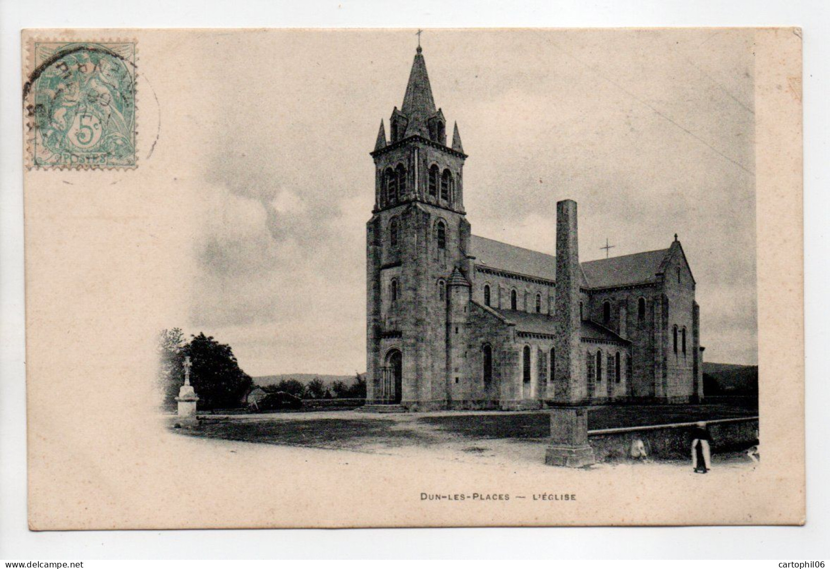 - CPA DUN-LES-PLACES (58) - L'Église 1906 - Photo Breger - - Andere & Zonder Classificatie