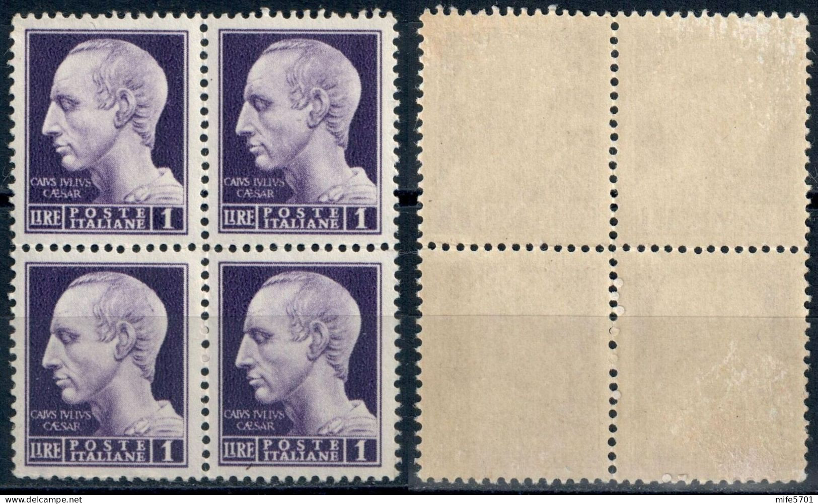 LUOGOTENENZA 1945 QUARTINA FRANCOBOLLI DA L. 1 EMISSIONE DI ROMA SENZA FASCI SENZA FILIGRANA - NUOVI MNH ** SASSONE 522 - Neufs