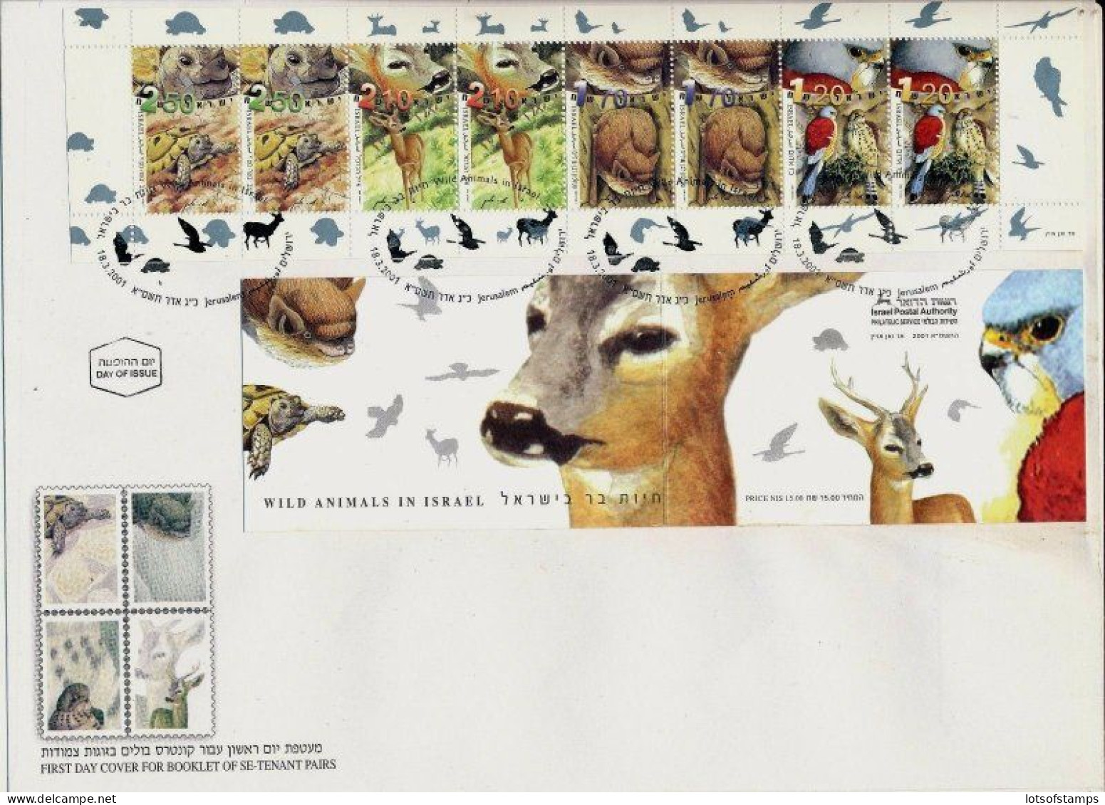 ISRAEL 2001 WILD ANIMALS BOOKLET FDC - Lettres & Documents