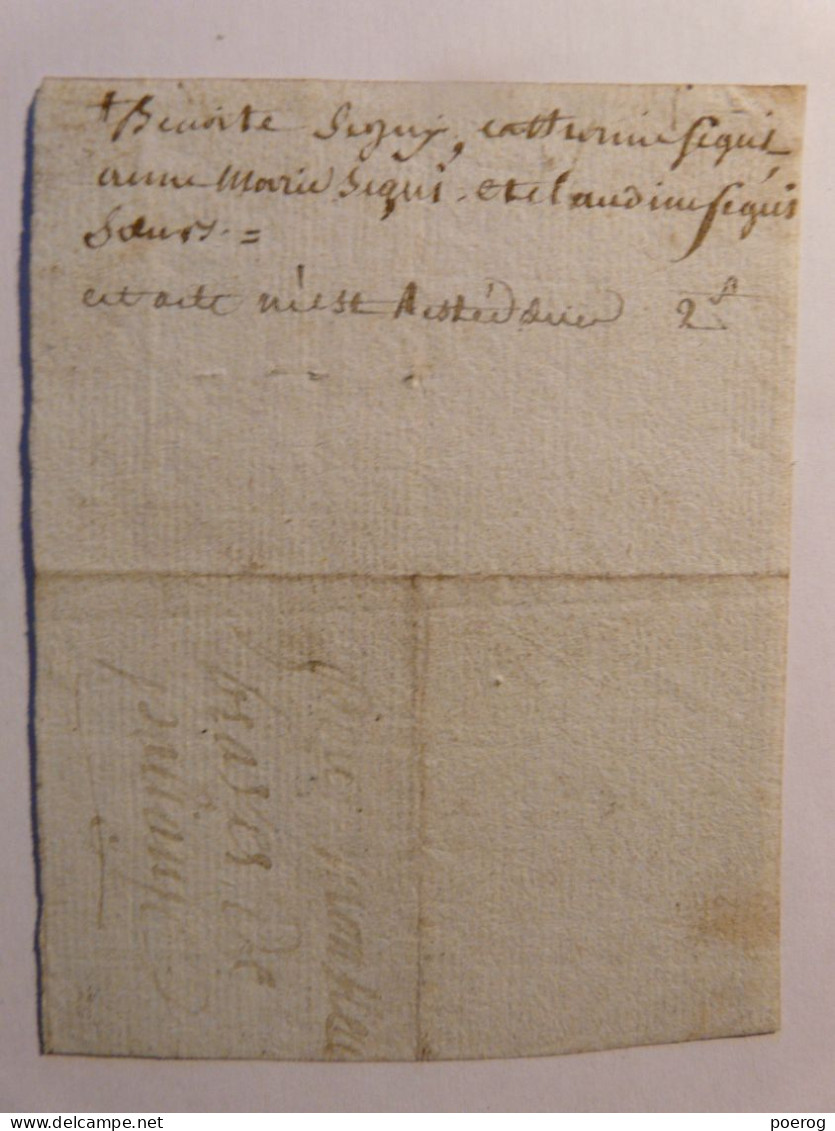 PETIT MOT MANUSCRIT DE 1811 PLEIN DE FAUTES D'ORTHOGRAPHE - SUR PAPIER CHIFFON MANUSCRIT - JEAN VRAY - Manuscripts