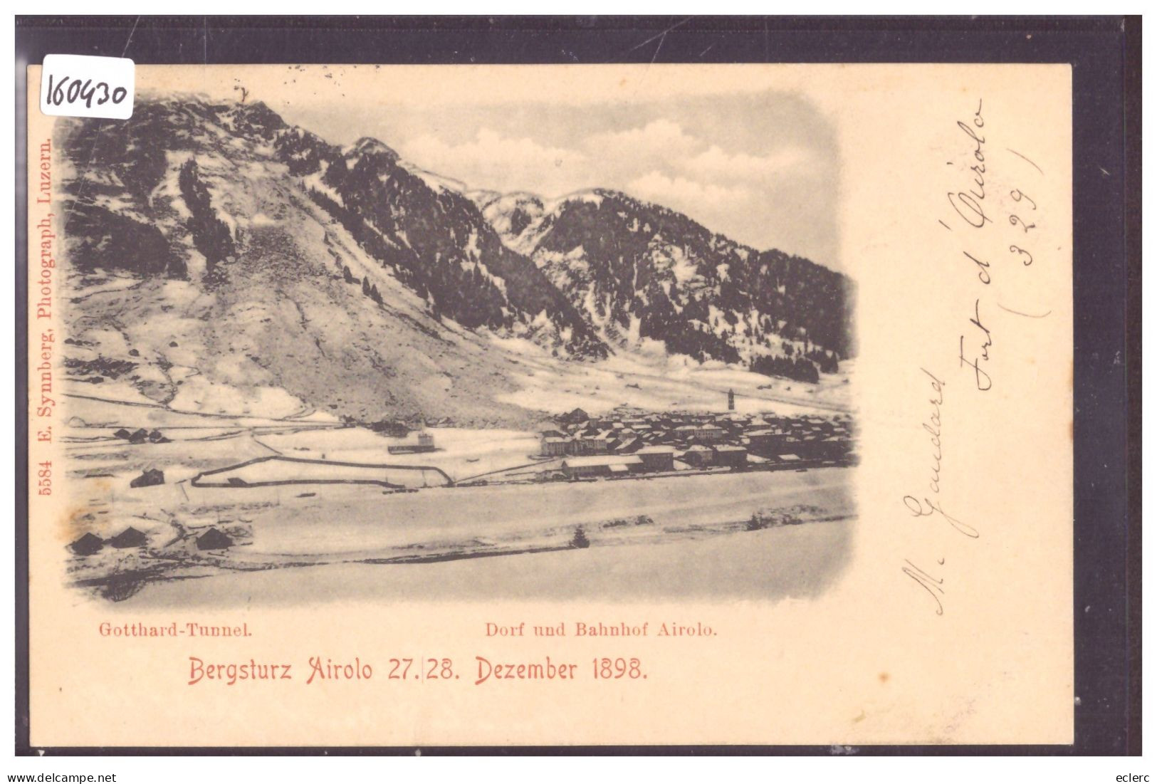 AIROLO - BERGSTURZ DEZEMBER 1898 - EBOULEMENT - TB - Airolo