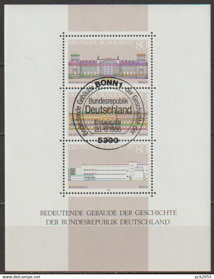 BRD 1986 MiNr.1287 - 1289 Block 20 O Gest. ESST. Bonn Grundgedanken Der Demokratie ( Bl. 55 )günstige Versandkosten - 1981-1990