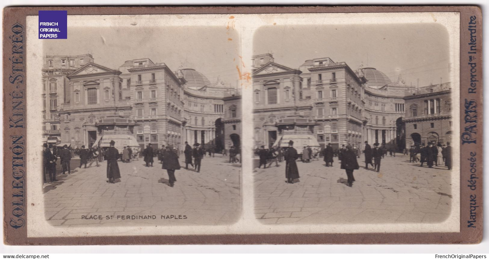 Naples / Place St Ferdinand - Photo Stéréoscopique 1905s Italie - Italia Napoli Foto Stereo Piazza San Ferdinando C13-31 - Stereoscopic
