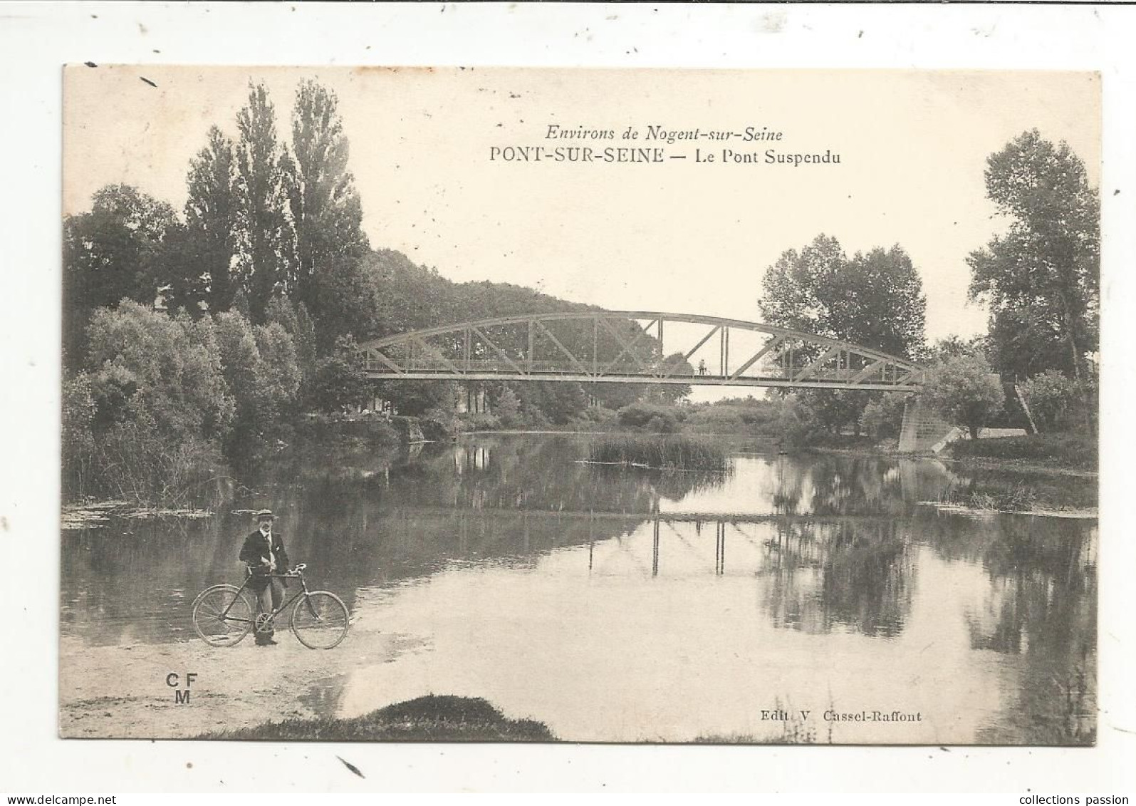 Cp, 10, PONT SUR SEINE, Environs De Nogent Sur Seine,  Le Pont Suspendu, Voyagée 1908 - Altri & Non Classificati
