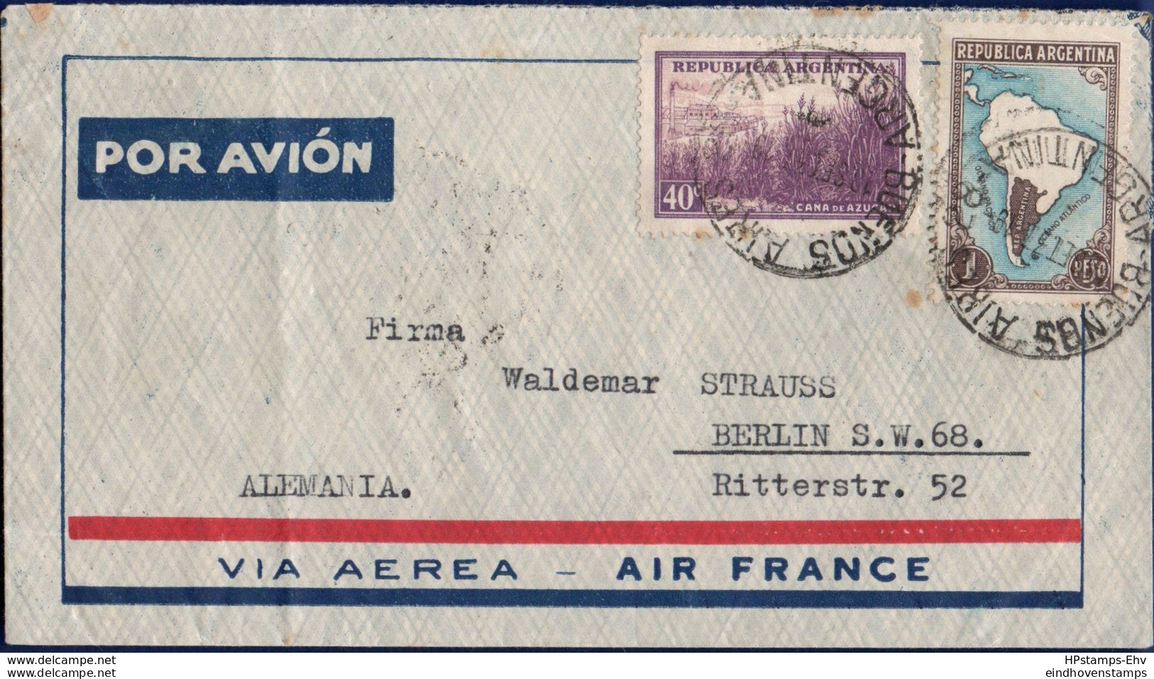 Argentinia 1937 Letter From Buenos Aires To Berlin - Air France Letter 2003.1116 - Briefe U. Dokumente
