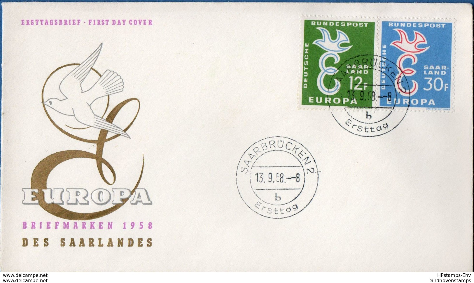 Saarland Germany 1958 Cept Europe FDC 2002.2951 - 1958