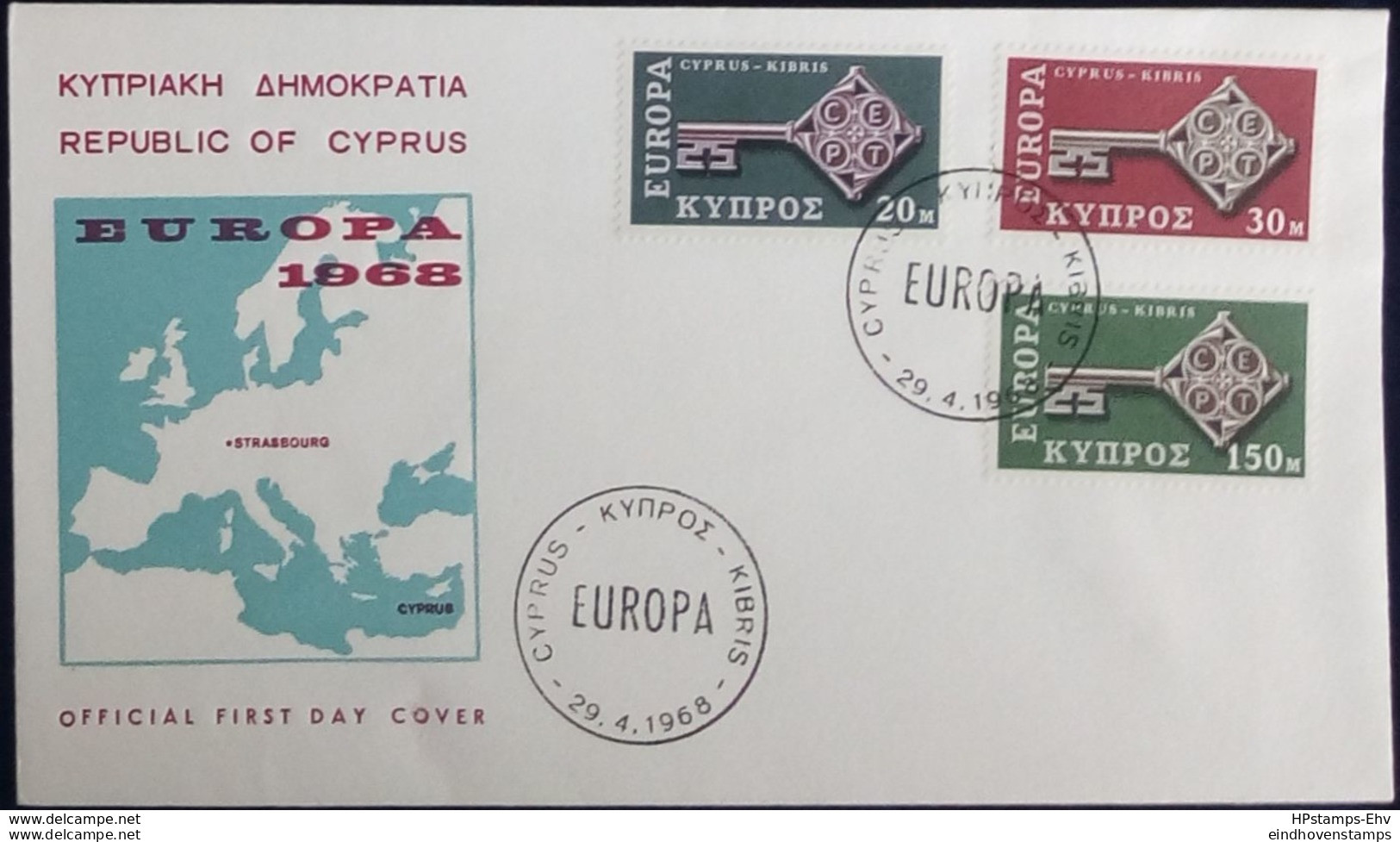 Cyprus 1968 Cept Issue FDC 2002.2639 - 1968