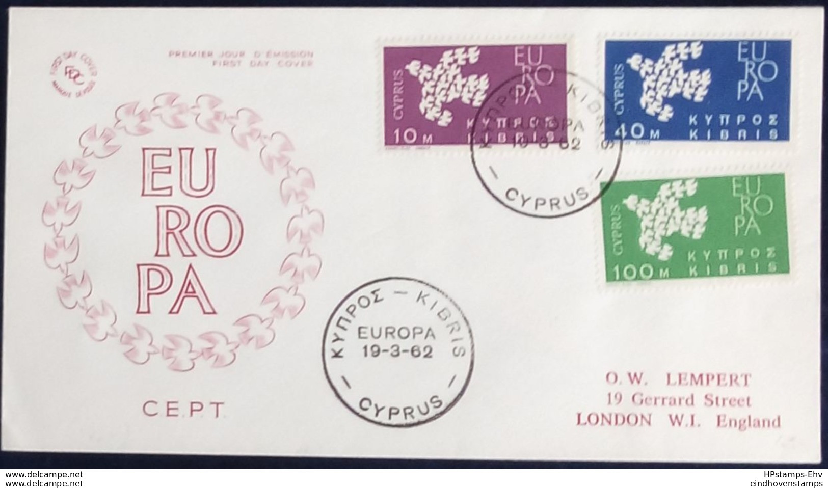 Cyprus 1962 Cept Issue FDC 2002.2631 - 1962