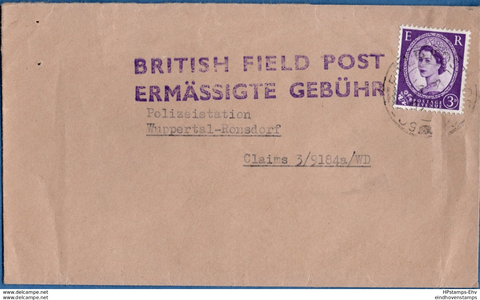 Britain Fieldpost 1961 Reduced Postage Marking, Telter Toi Wuppertal 2002.1644 - Strafportzegels