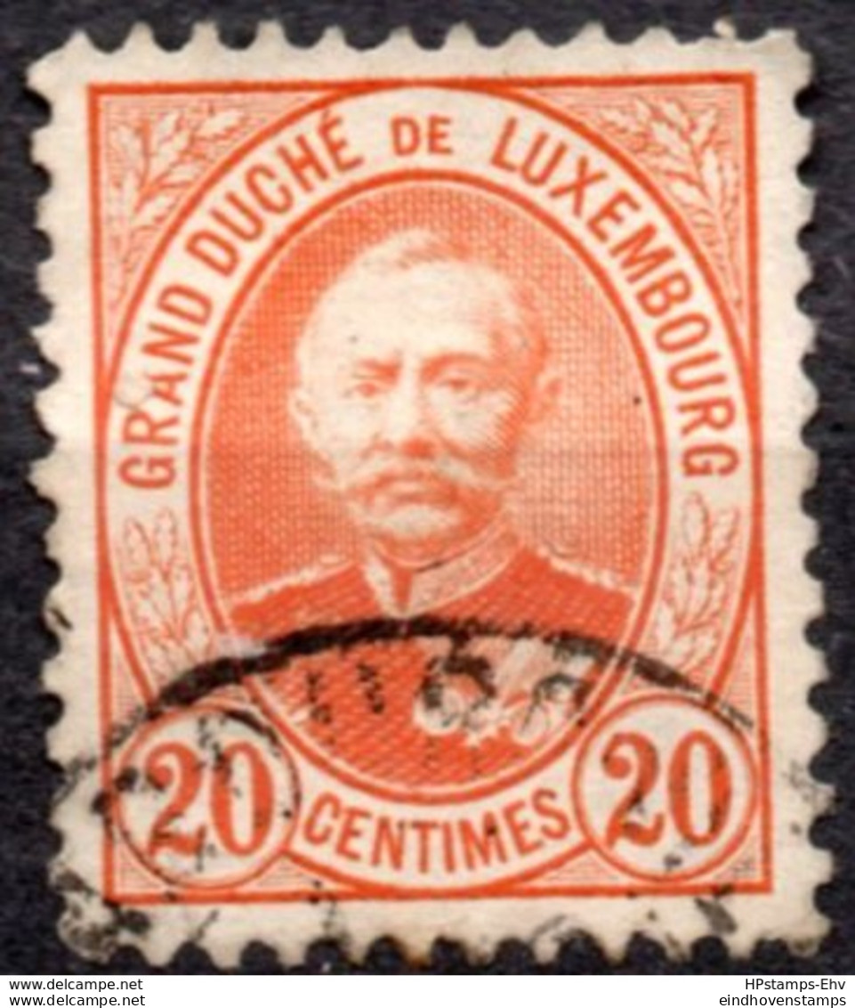 Luxemburg 1891 Grand-duke Adolphe 20 C Perf 11 1 Value Cancelled - 1912.2205 - 1891 Adolphe Voorzijde