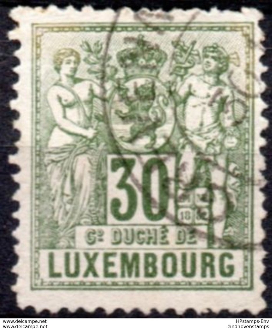 Luxemburg 1882 Wappenlöwe 30 C Perforated 13½ 1 Value Cancelled - 1882 Allegorie