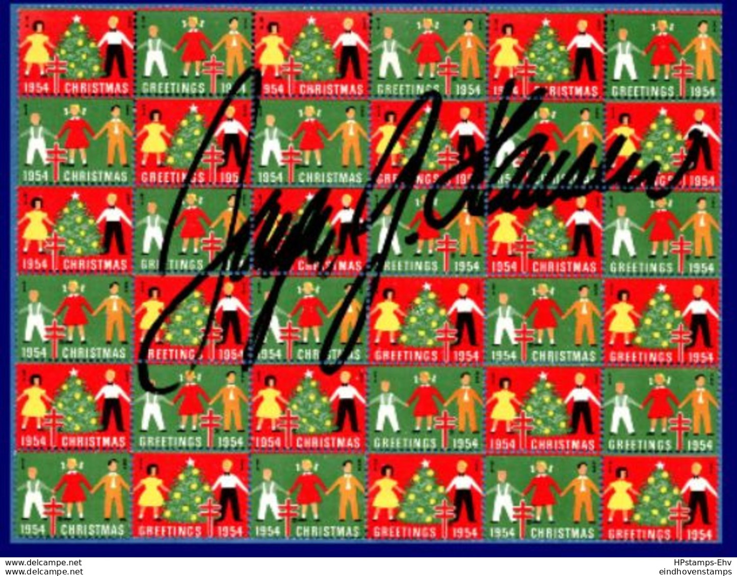 USA 1954 Designer Jorgen Hansen Endorsed Christmas Seals - 1954 Scott WX169 36-block Perf 13 MNH - 1910.0304 - Unclassified