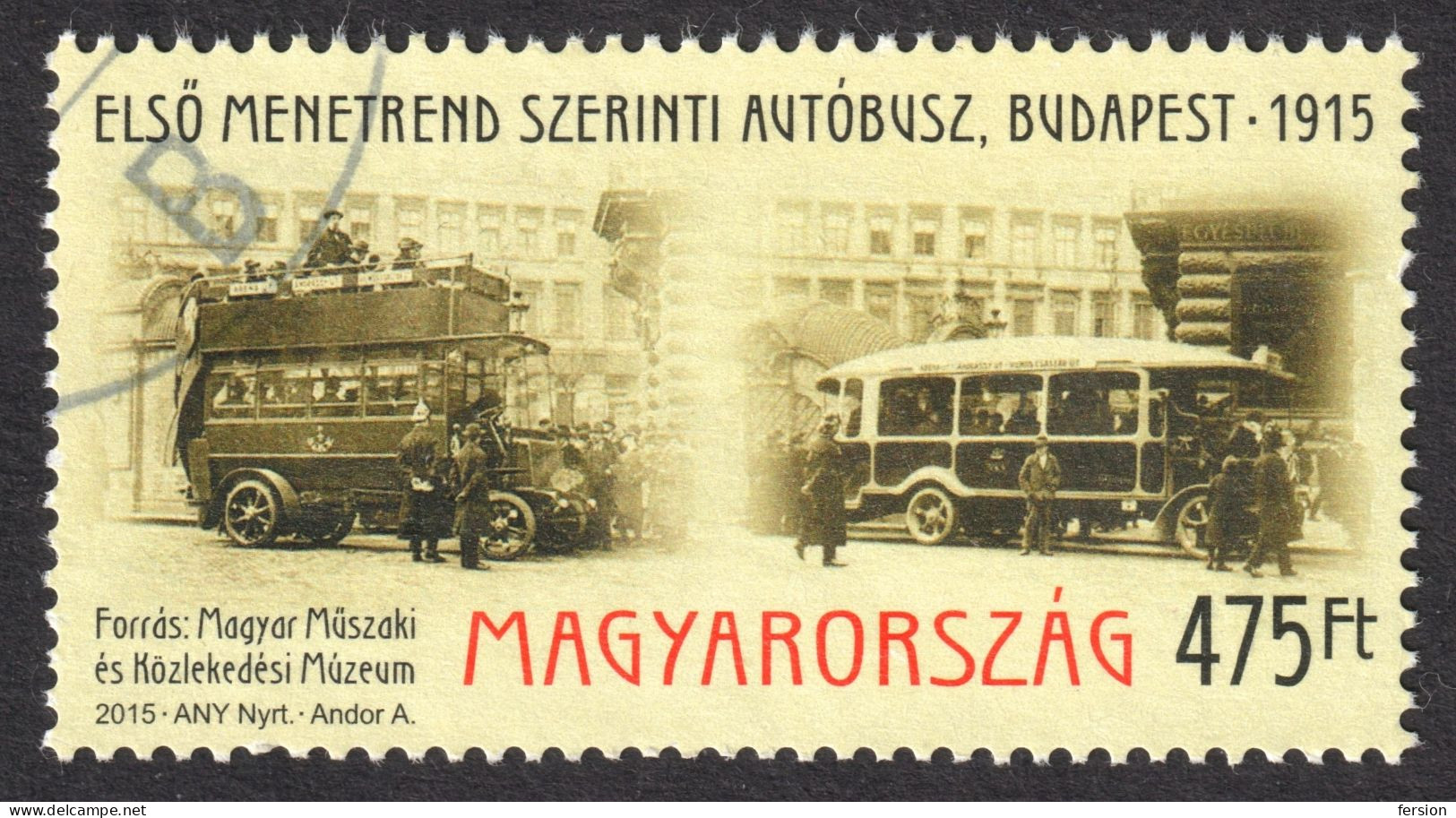 BUS - 100th Anniv. Of BUS Public Transport In BUDAPEST -  2015 Hungary - Used - Bussen