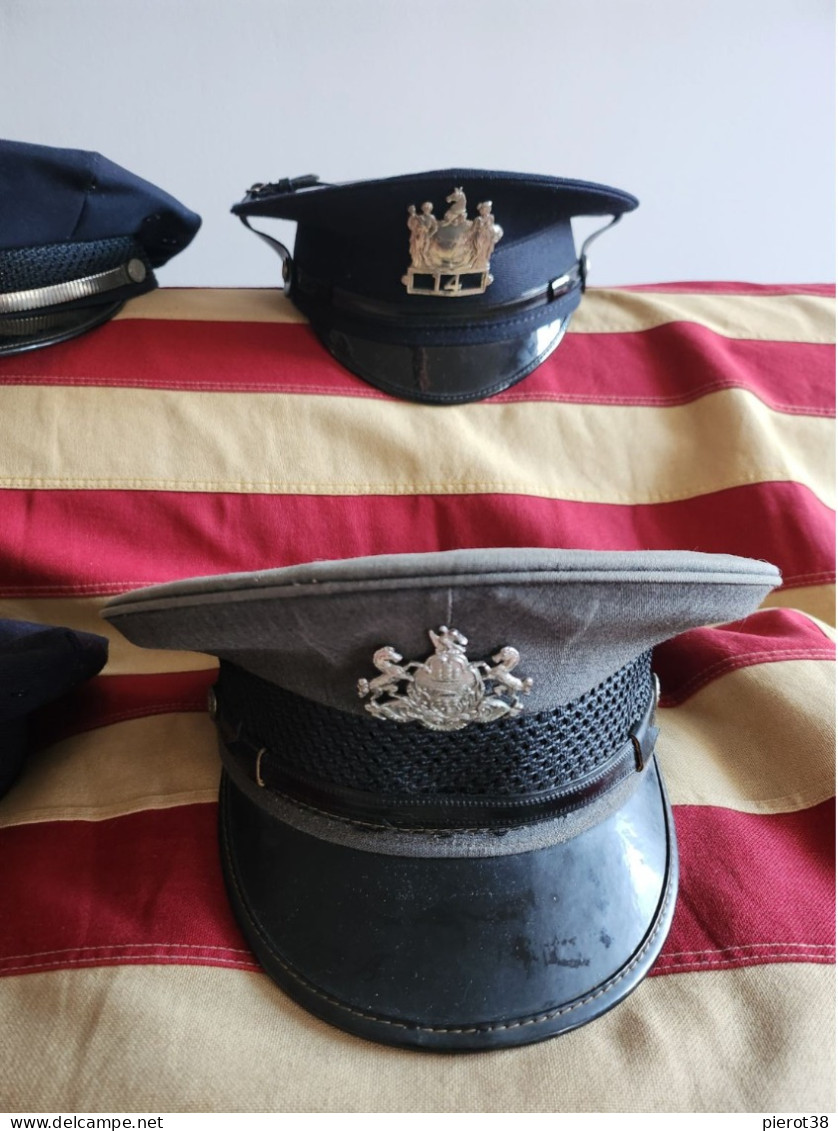 RARELot 6 Casquettes Police US Originales Avec Badges - Politie & Rijkswacht