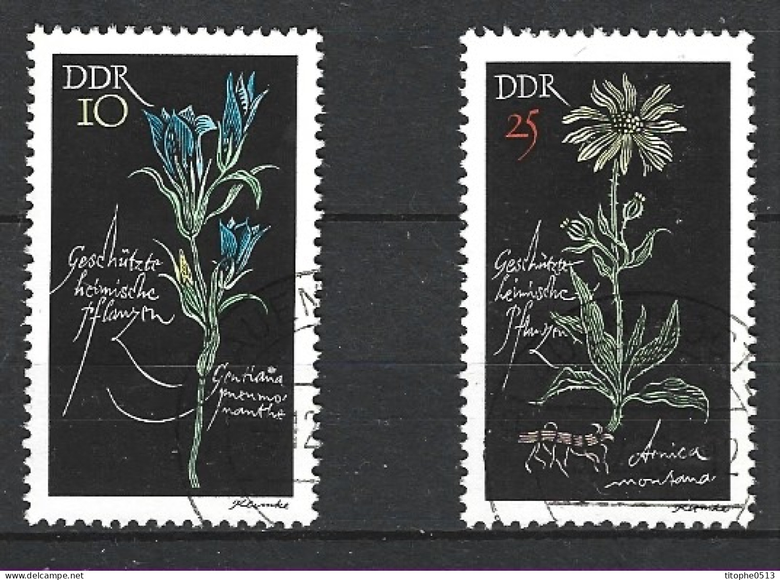 RDA. N°933 & N°935 Oblitérés De 1966. Gentiane/Arnica. - Heilpflanzen