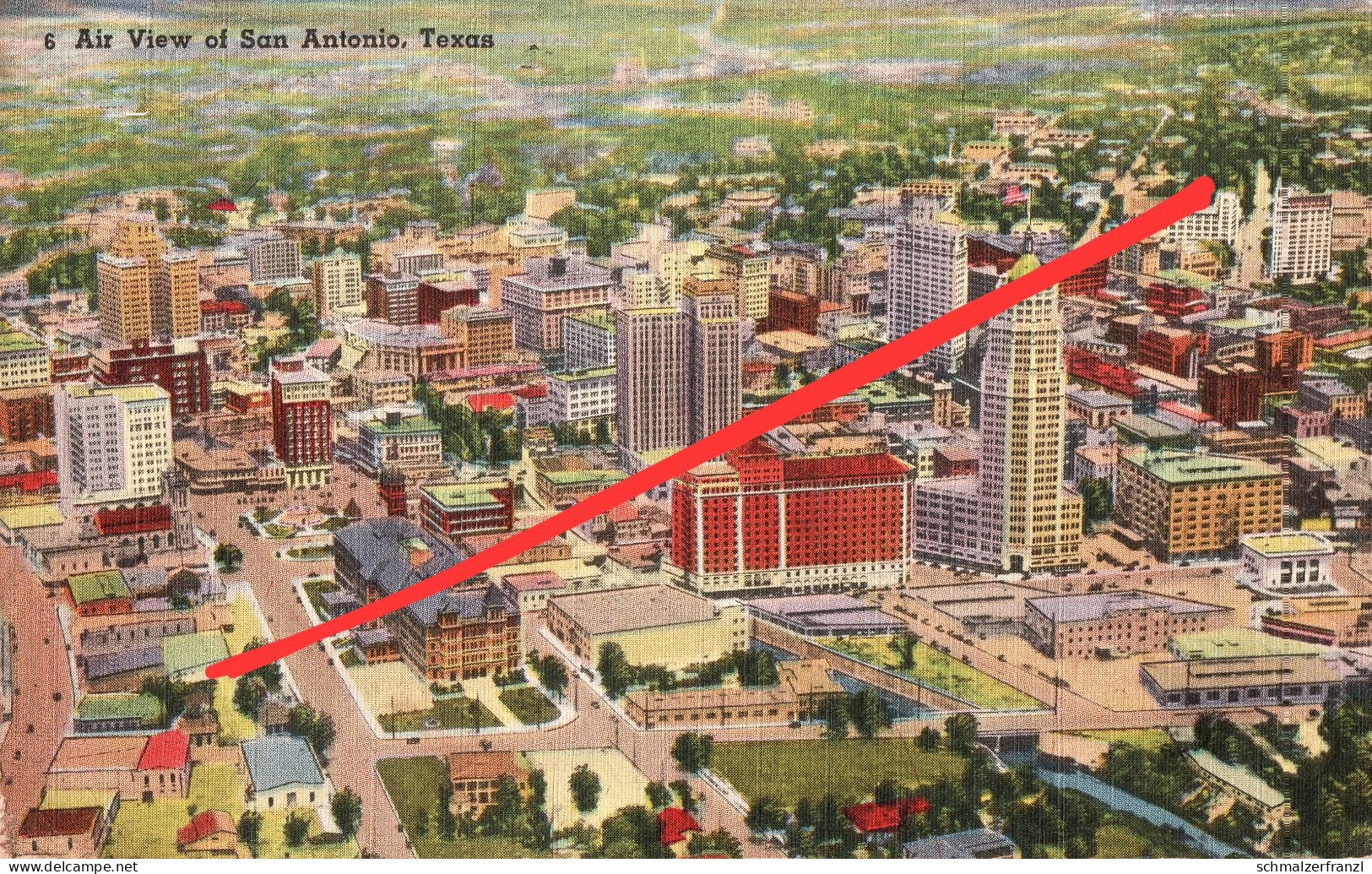 AK San Antonio Air Aerial View Downtown Business Buildings Skyscrapers A New Braunfels Austin Texas TX United States USA - San Antonio