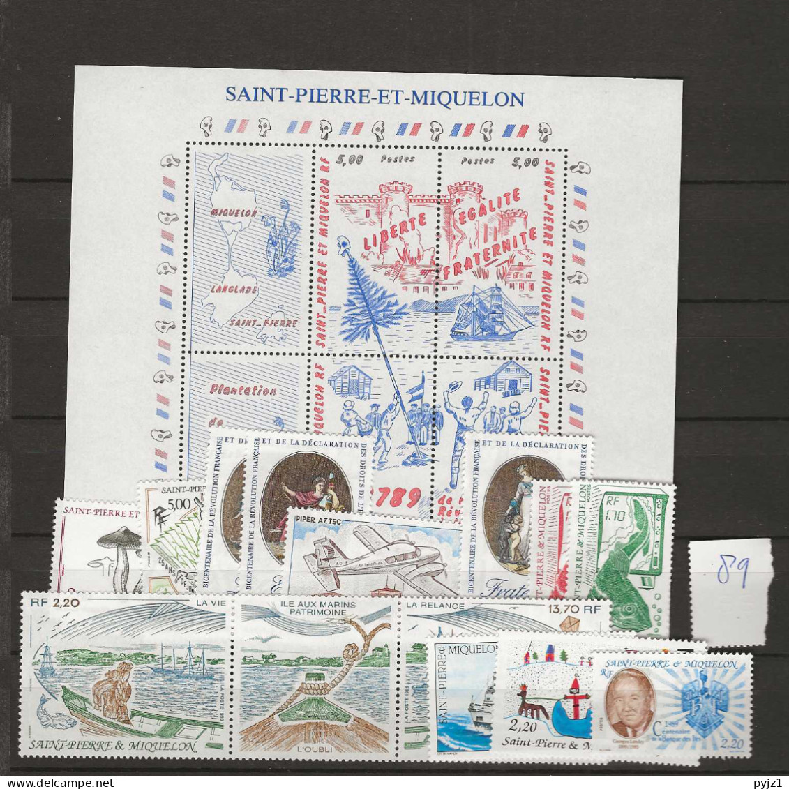 1989 MNH St Pierre Et Miquelon Year Collection Postfris** - Années Complètes