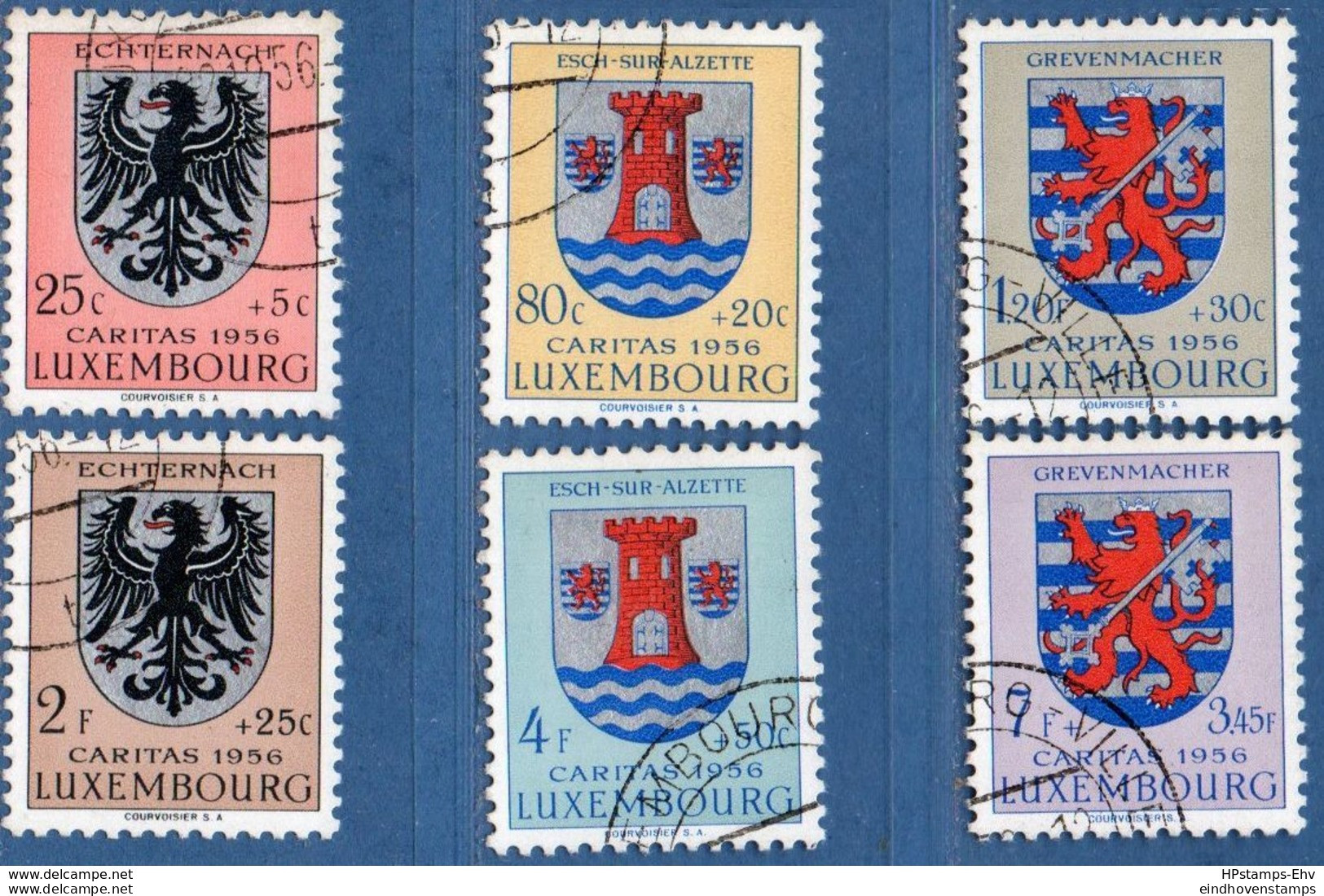 Luxemburg 1956 Heraldic Crests 6 Values Cancel. 2006.1989 Blason Cantonale Kantonalwappen Echternach, Esch Grevenmacher - Other & Unclassified