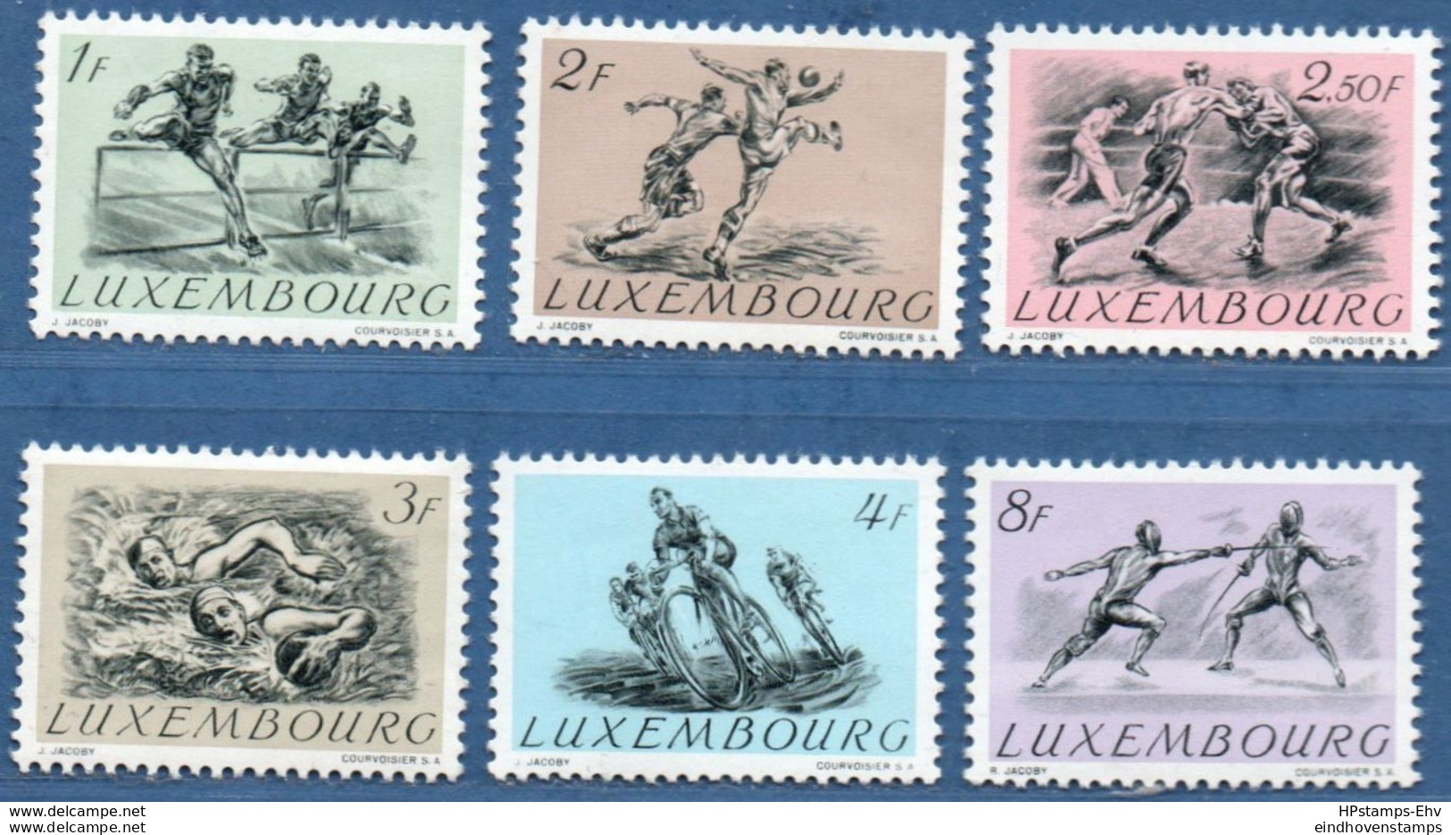 Luxemburg 1951 Olympic Games Helsinki 6 Values MNH Cycling, Fencing, Water Polo, Boxing, Football, Hurdles - Estate 1952: Helsinki