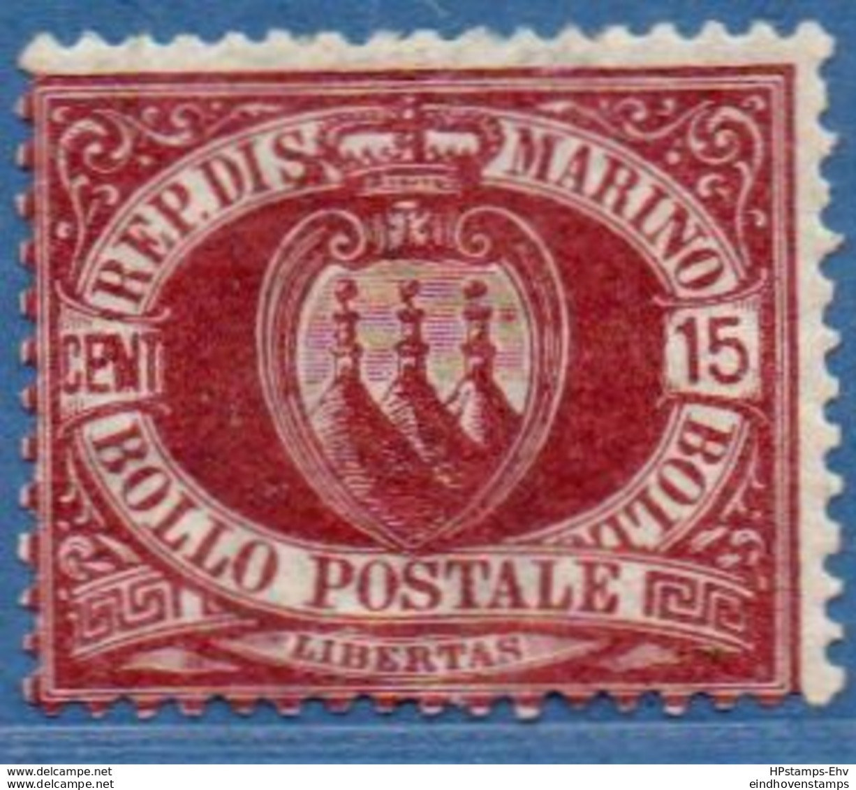 San Marino 1892 15c Dark Carmine Unused - 2005.2601 - Neufs