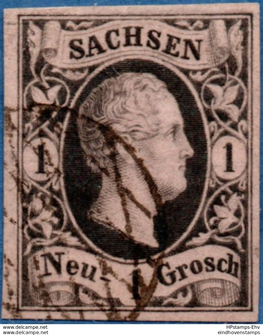 Germany Saxony 1851 Friedrich August 1 Ngr Type I Cancelled, 2005.1502 Sachsen - Sachsen