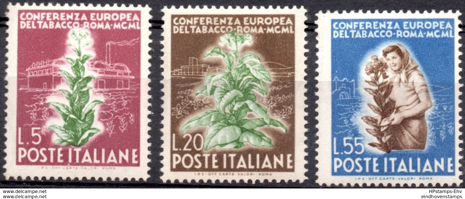 Italy, European Tobacco Conference Trieste 3 Values MNH - Tabak