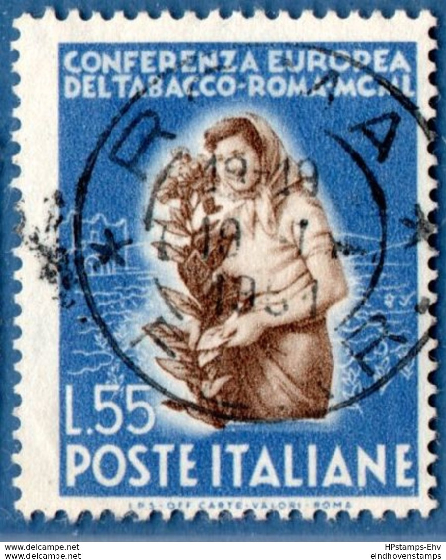 Italy 1951 Tobacco Conference 55 Line  1 Value Cancelled - 2004.0660 - Tabaco