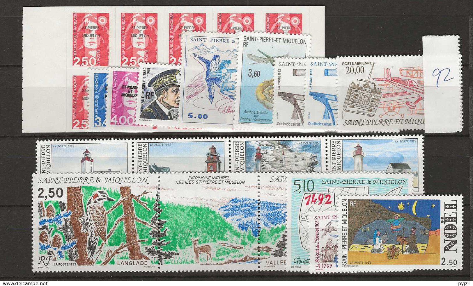 1992 MNH St Pierre Et Miquelon Year Collection Postfris** - Komplette Jahrgänge