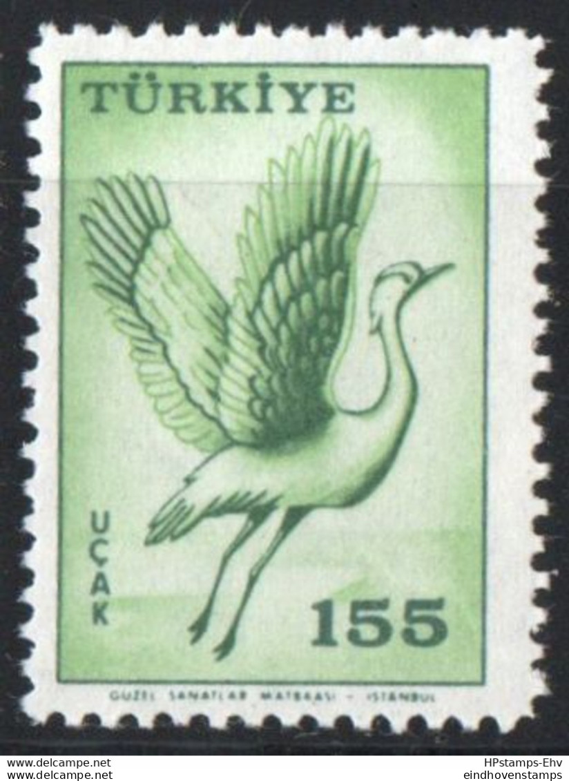 Turkey 1959 Airmail Bird Stamp 1val MNH 2009.2920 Crane - Grues Et Gruiformes