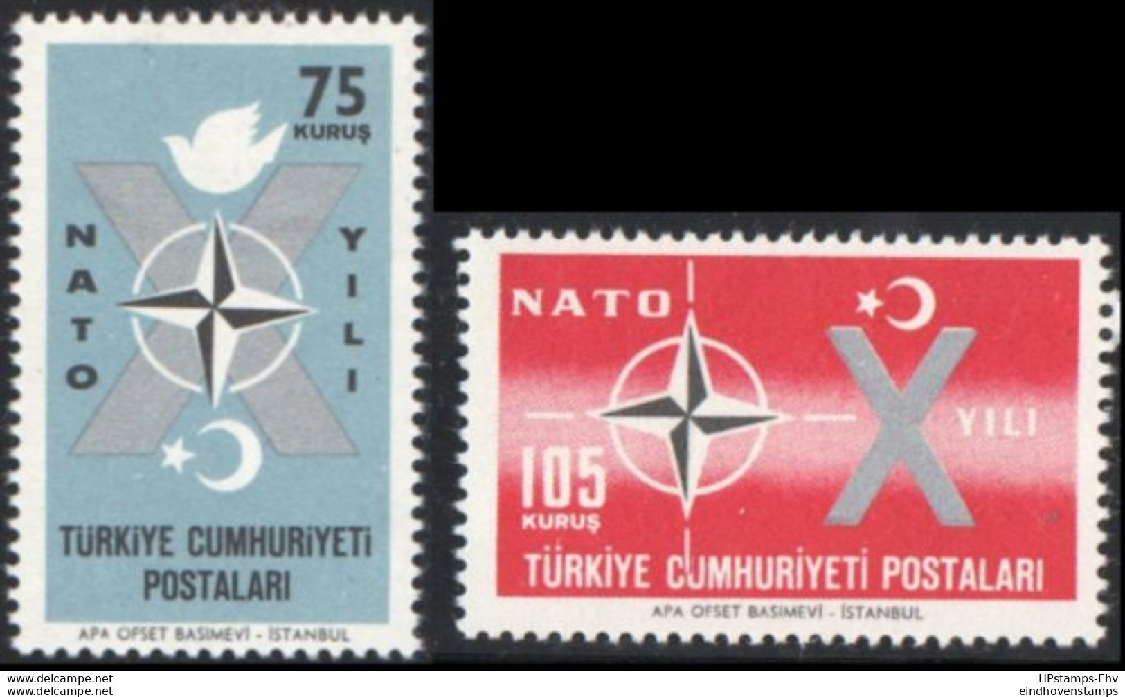 Turkey 1962 NATO 2 Val MNH NAVO Tr 62-01 - NATO