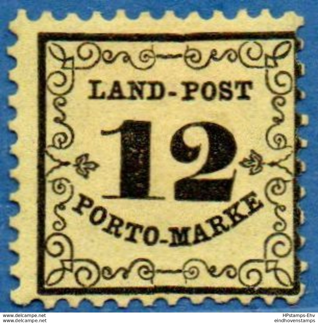 Baden Germany 1862 Landpost 12 Kr -- 2006.2333 - Mint