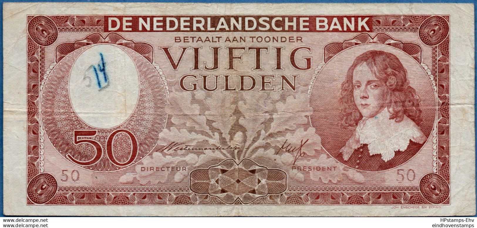 Nederland, Netherlands Type 1945 Stadtholder William III - Stadhouder Willem III  2012.04B11 - 50 Gulden