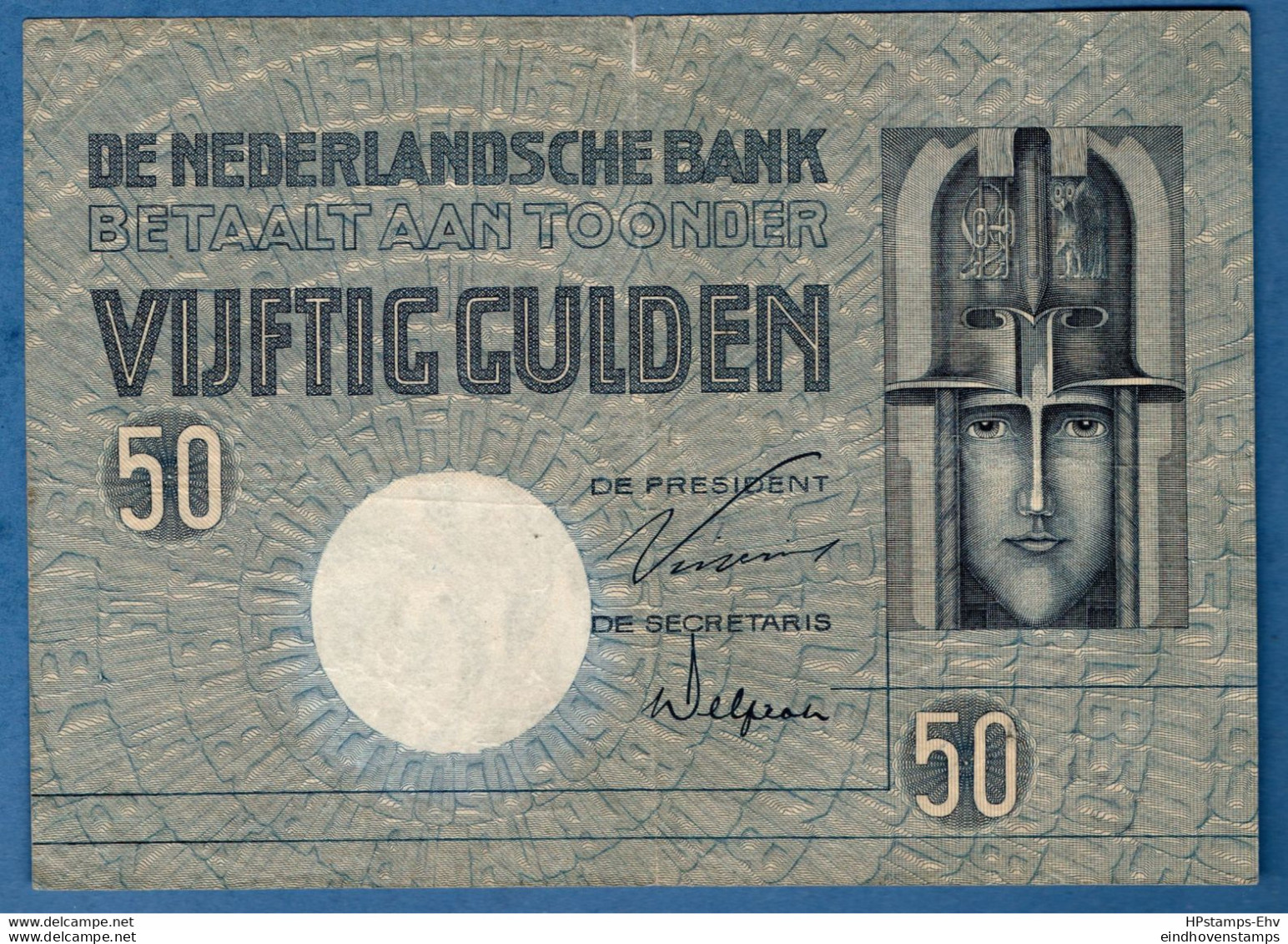 Nederland, Netherlands Type 1929 Minerva BV Series 2012.04B15 Nice But Folded Twice - 50 Florín Holandés (gulden)