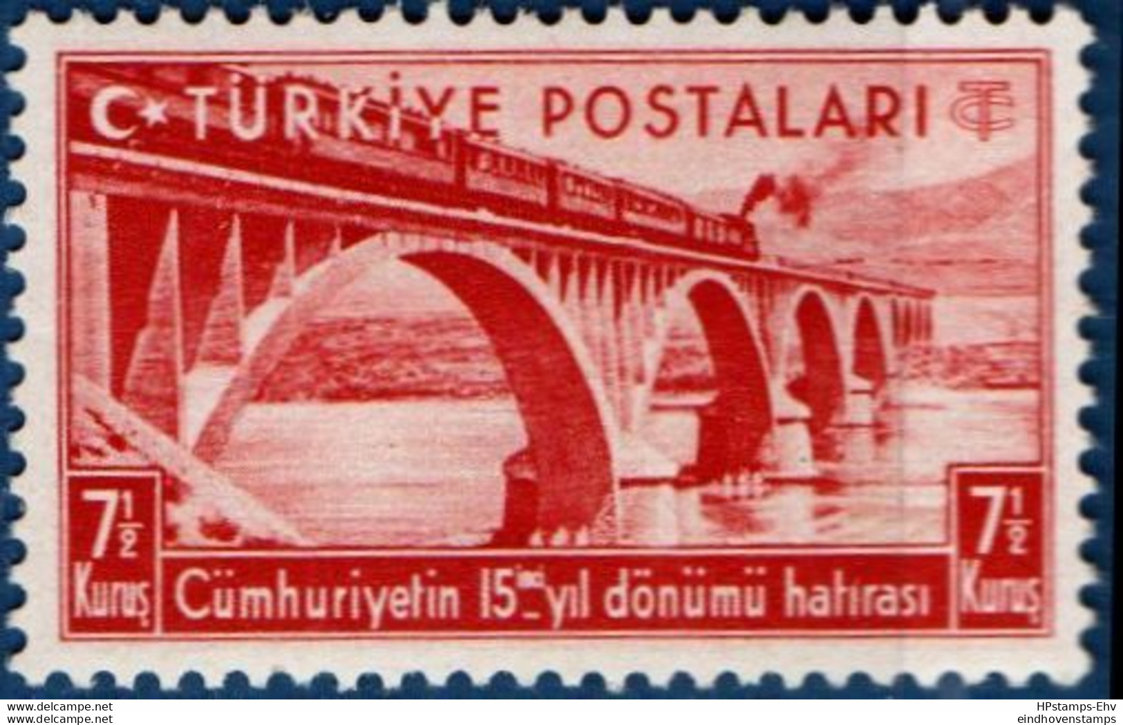 Turkey 1939 IRailway Bridge Samsun-Sivas Track 7½ Krs 1 Value MH 2011.2821 - Autres (Terre)