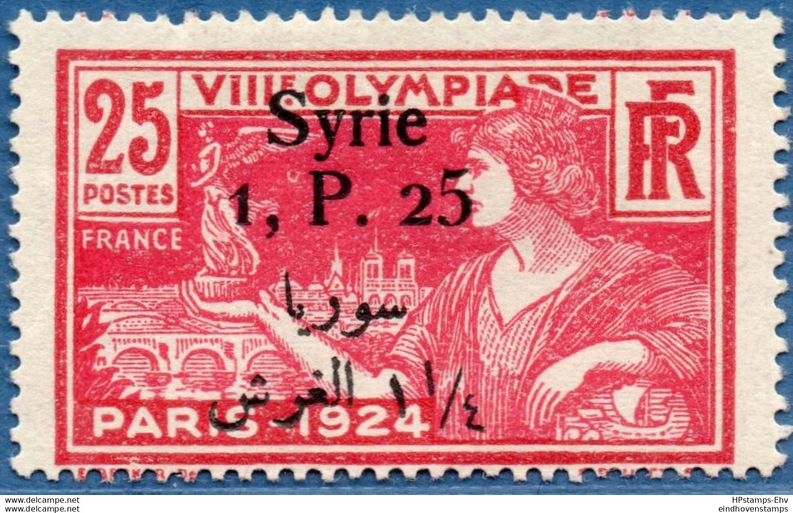 Syria 1924 0 Pi 50 Overprint On 10 C French Olympic Games MH 2011.0227 Yvert 149 - Summer 1924: Paris