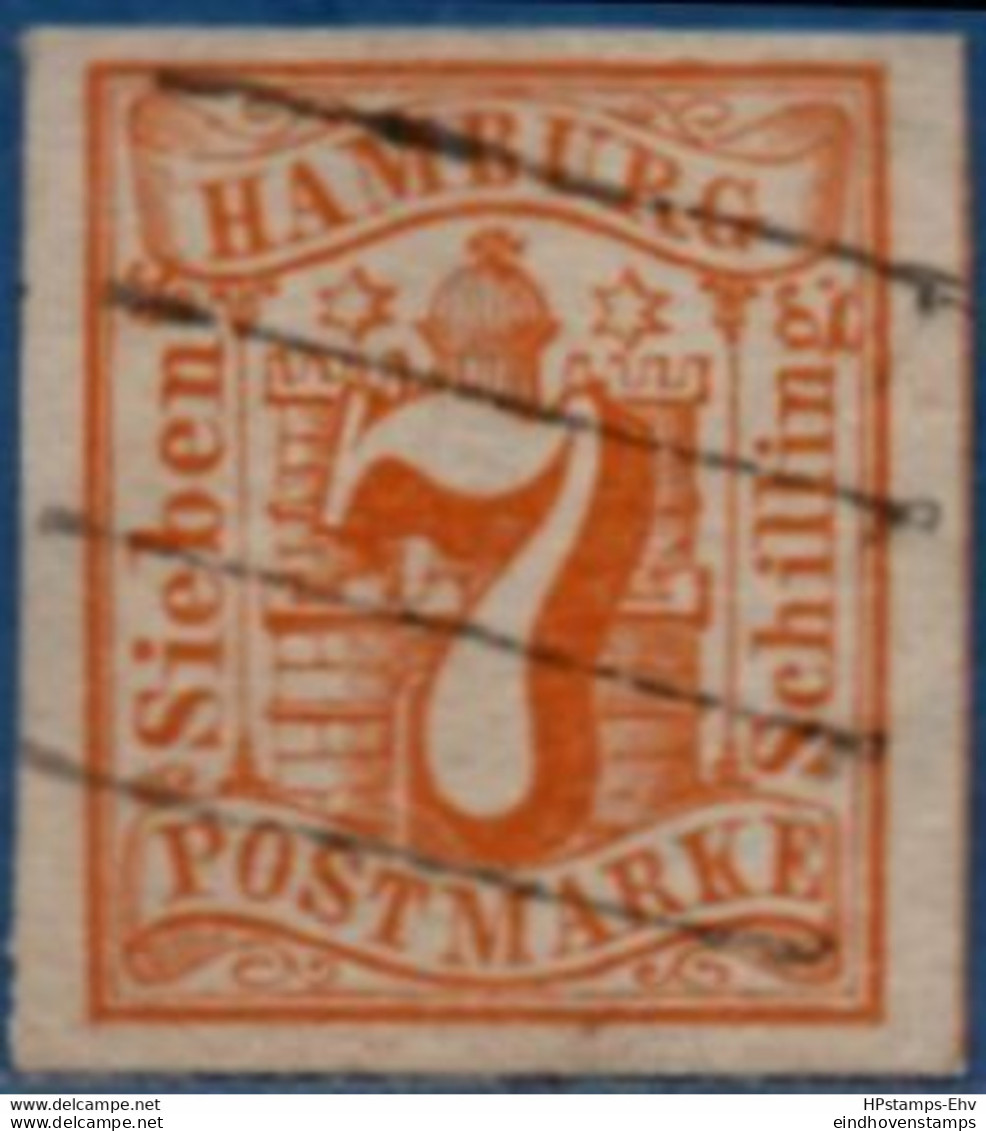 Germany Hamburg 1859 7 S Imperf 1 Value Cancelled 2104.1811 - Hamburg