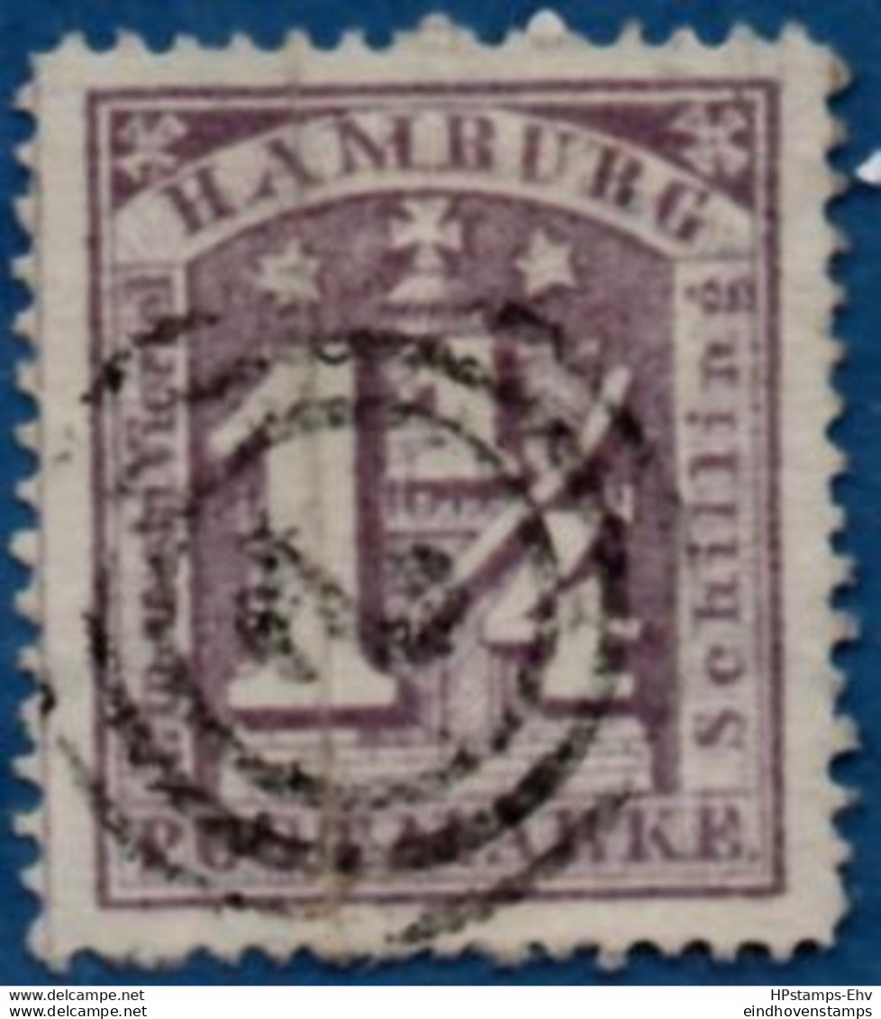 Germany Hamburg 1864 4 S Perf 1¼ Value Cancelled 2104.1815 - Hamburg