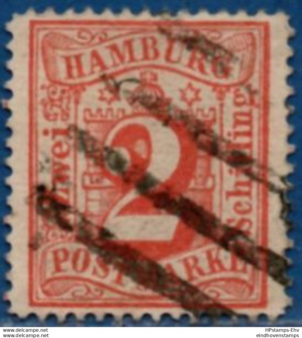 Germany Hamburg 1864 2 S Perf 1 Value Cancelled 2104.1813 - Hambourg